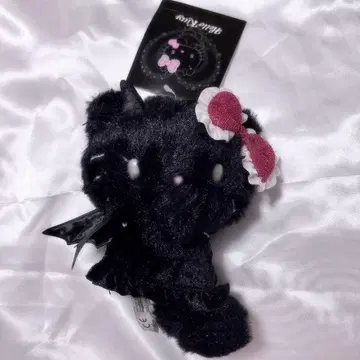 헬로키티 블랙 데빌 마스코트 봉제 인형 키링 스트랩