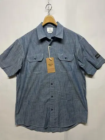 미사용 스트레이라이츠 서니 컬러즈 샴브레이 워크 셔츠 반팔 XL