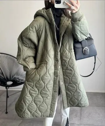 퀼팅 코트 (후드 부착)