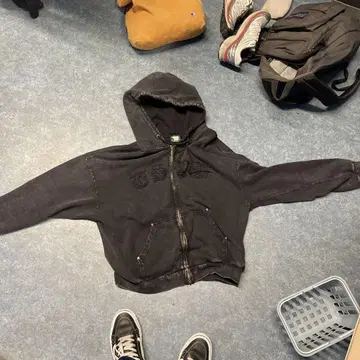 라이프 지퍼 후드티