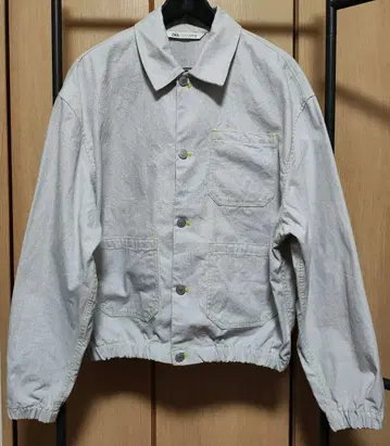 ZARA 블루 그레이 버튼 자켓