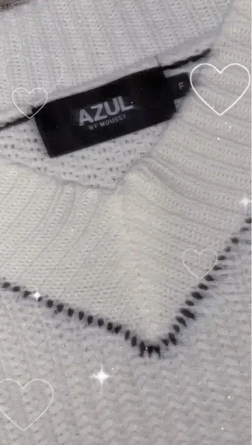 AZUL V넥 리브 편직 스웨터 FREE