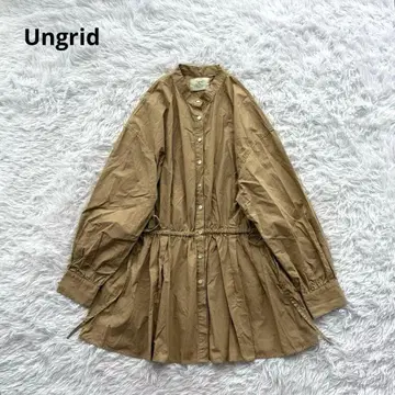 언그리드 셔츠 상의 블라우스 긴팔 빅 사이즈 개더 리본