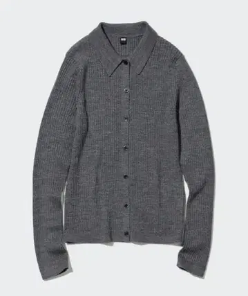 미사용 엑스트라 파인 메리노 리브 폴로 가디건 UNIQLO