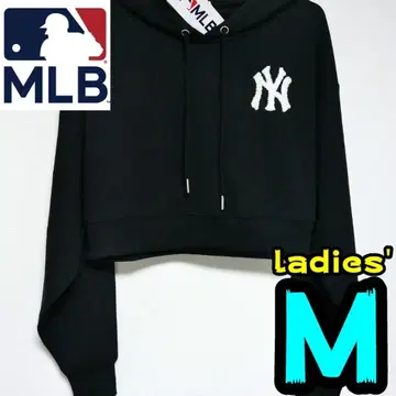 [ 새상품 ] 양키스 후드티 M 여성용 MLB 공식 NY 크롭 기장 블랙