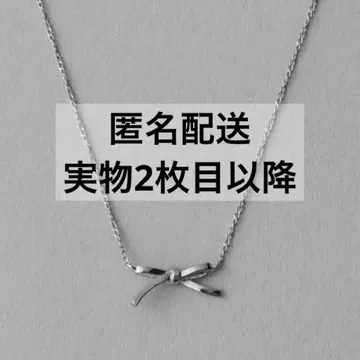 ete 레이어 리본 목걸이 플래티넘