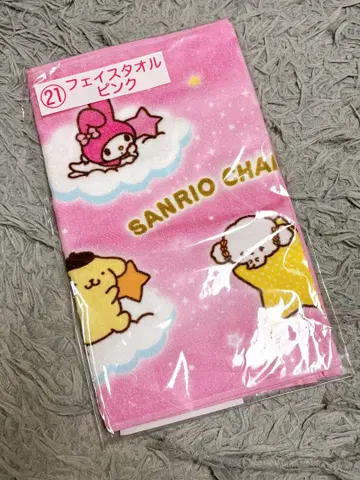 2025년 산리오 캐릭터 대상 리쿠지 페이스 타월 핑크