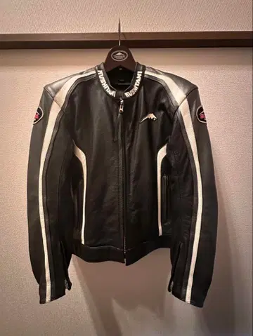 KUSHITANI 가죽 자켓 L 블랙/화이트