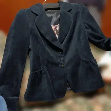 새상품급 포멀에도! 벨벳풍 자켓, 블랙 S