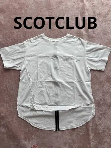 SCOTCLUB 화이트 백지퍼 T셔츠 M