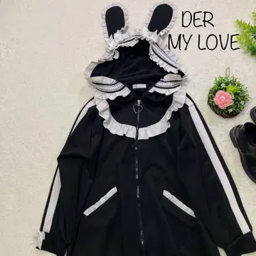 Dear My Love 사다리 레이스 프릴 토끼 귀 저리 원피스 M-L