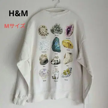 H&M 맨투맨 광석 백 프린트 트레이닝복