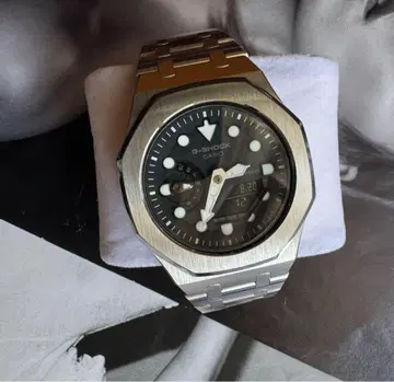 G-SHOCK GA2100 커스텀 남성용 손목시계 블랙/실버