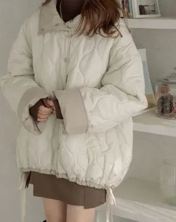 퀼팅 자켓 라이트 그레이