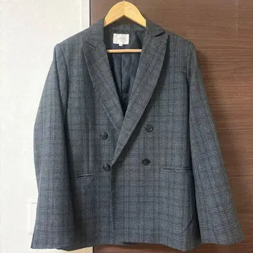 grove 체크 무늬 더블 브레스트 자켓 L