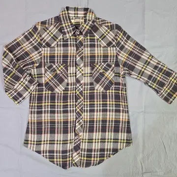 45rpm 45R 체크 무늬 7부 기장 셔츠