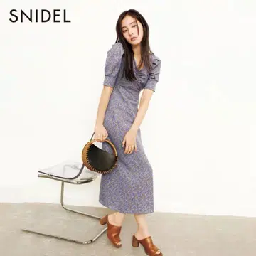 snidel 전개 프린트 원피스 퍼플