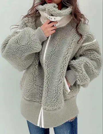 GYDA WIDE RIB 보아 B-3 자켓 민트 그린