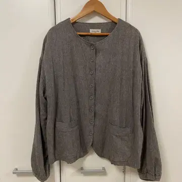 사만사 모스모스 브라운 노카라 자켓