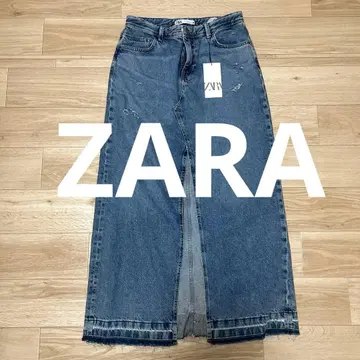 ZARA 데미지 가공 데님 타이트 스커트