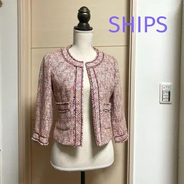 SHIPS 트위드 노카라 자켓 M 포멀