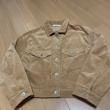 UNIQLO 모카 베이지 코듀로이 크롭 자켓 L