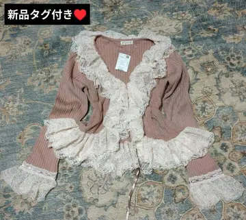 택 포함 새상품 axes femme 레이스 프릴 니트 볼레로 히메카지