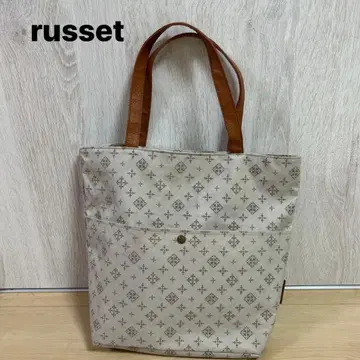 러셋 토트백 올 패턴 캔버스 베이지 계열 Russet