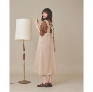 moitytto 리버서블 A라인 오버롤 스커트 베이지