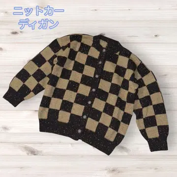 a1970 [ 니트 가디건 ] 와카쿠사색 컬러풀 버튼 오샤레 F 새상품급