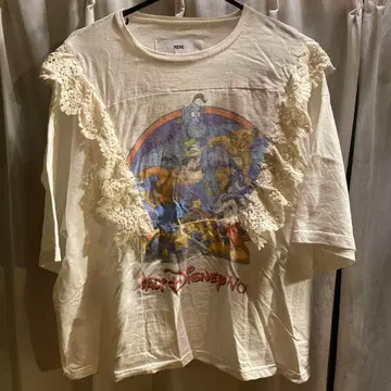 RERE 구제 의류 리메이크 셔츠 Disney 캐릭터 레이스 T셔츠