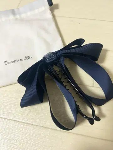 Complex Biz 네이비 리본 헤어 클립