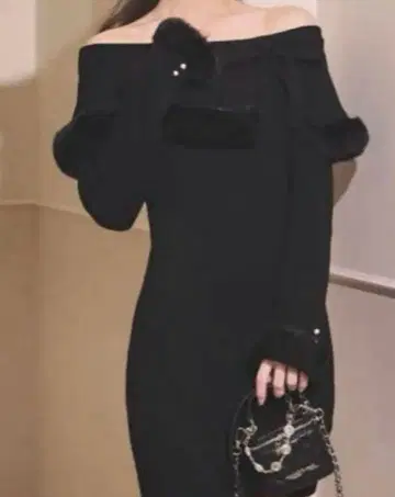 미셸 마카롱 오프숄더 니트 원피스 니트 원피스 오프숄더