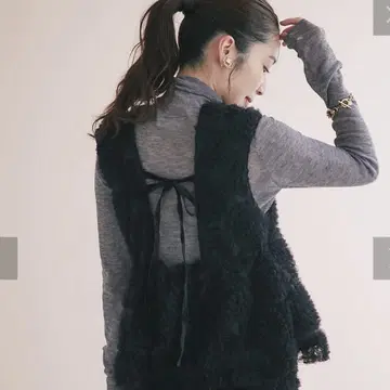 La boutique BonBon 프릴 튤 상의 블랙 M