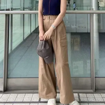 코코딜 코튼 나일론 카고 팬츠 베이지