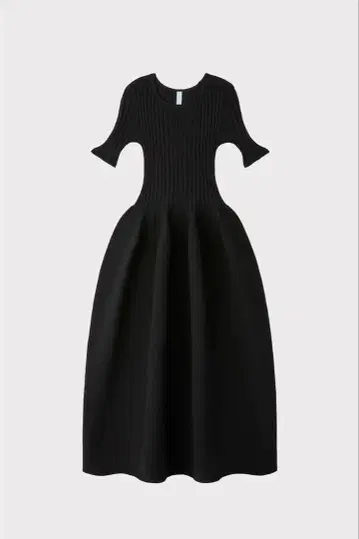 CFCL POTTERY SHORT SLEEVE DRESS BLACK