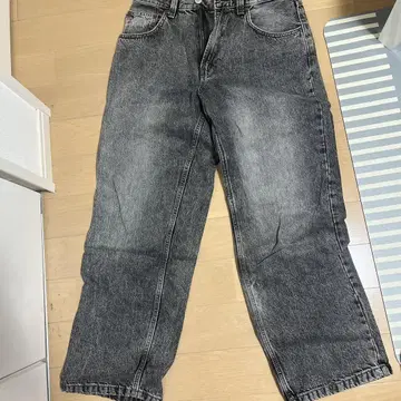 ZARA 그레이 와이드 레그 데님 사이즈 31 배기