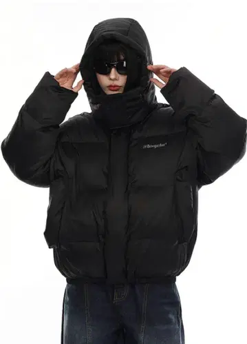 VINMUK jacket 블랙 다운 자켓 후드 부착