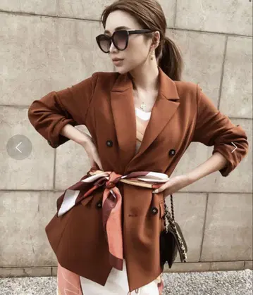 상하의 세트 더블 브레스 자켓, 와이드 팬츠