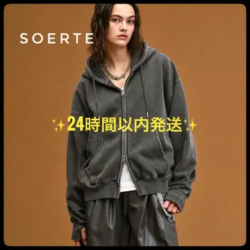 [당일 발송] soerte 헤비 웨이트 더블 지퍼 후디 크롭 후드티