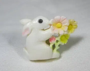 화이트 토끼 [ 코스모스와 토끼 ] 일본 의류 장식 오비 고정 띠