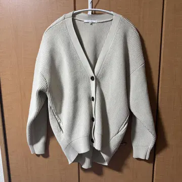 CADUNE 리브 편직 가디건 36 아이보리