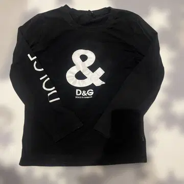D&G 로고 블랙 긴팔 티셔츠