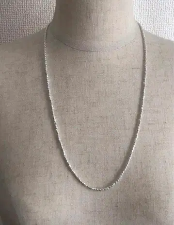 재판매 써지컬 스테인리스 매트 실버 메탈 비즈 롱 목걸이 sale