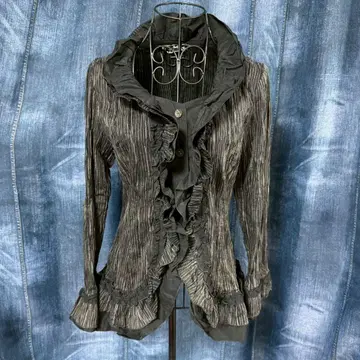 엄청 귀여운 페어리 그런지 가디건 프릴 블라우스 펑크 고스 y2k