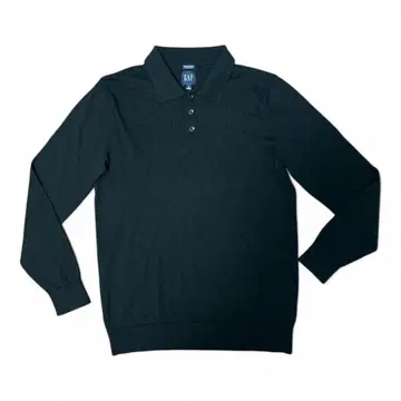 GAP 블랙 긴팔 니트 피케 셔츠