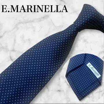 [미사용에 가까움] E. MARINELLA 마리넬라 도트 넥타이 네이비