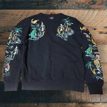 ZARA MAN 스컬 자수 맨투맨 트레이닝복 블랙 M 사이즈