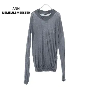 ANN DEMEULEMEESTER 모크넥 니트 그레이