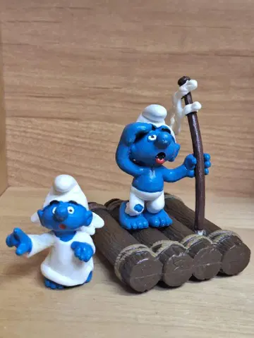 빈티지 슈퍼 스머프 시리즈 뗏목 천사 스머프